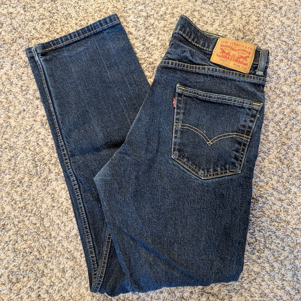 Levi's 550 Men's Jeans 34Wx32L Dark Wash pre-owned